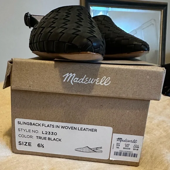 BNIB Madewell Remi Woven Slingback Flats - Picture 7 of 8
